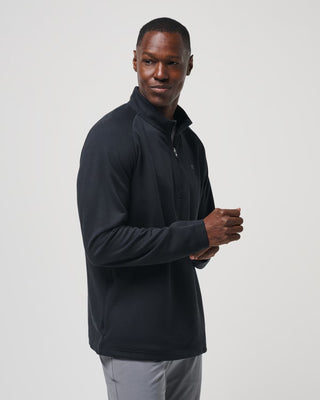 Upgraded Quarter Zip Black Jacket