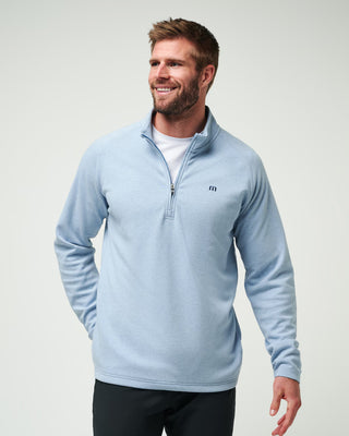 Upgraded Quarter Zip Light Blue